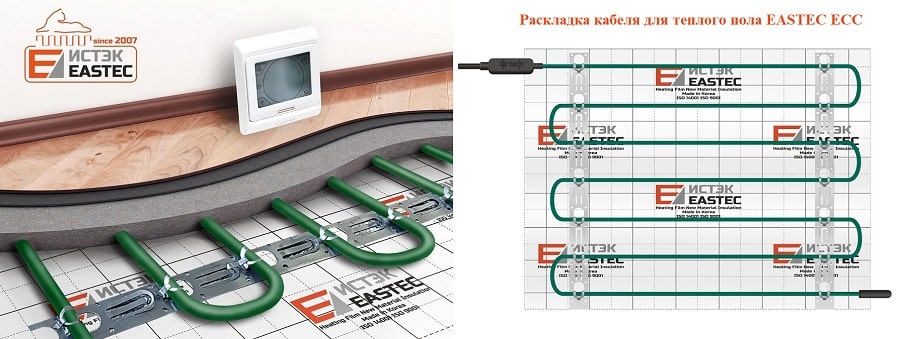 Раскладка кабеля для теплого пола EASTEC ECC